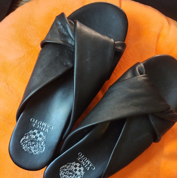 Vince Camuto Sandals...Black Leather 8.5 - Picture 5 of 6